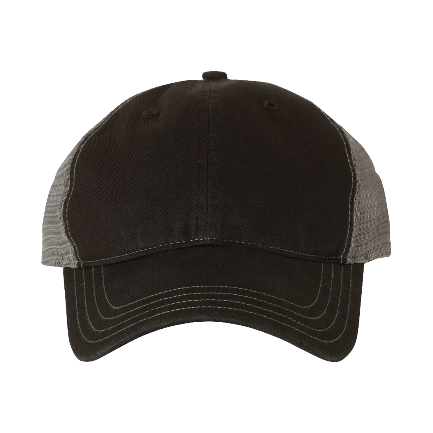 EMBROIDERED MESH SNAPBACK TRUCKER HAT - UNSTRUCTURED