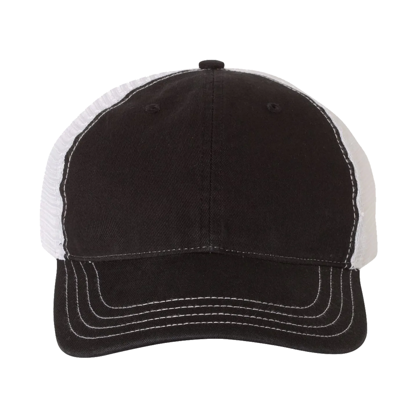 EMBROIDERED MESH SNAPBACK TRUCKER HAT - UNSTRUCTURED