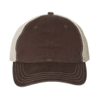 EMBROIDERED MESH SNAPBACK TRUCKER HAT - UNSTRUCTURED