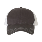 EMBROIDERED MESH SNAPBACK TRUCKER HAT - UNSTRUCTURED