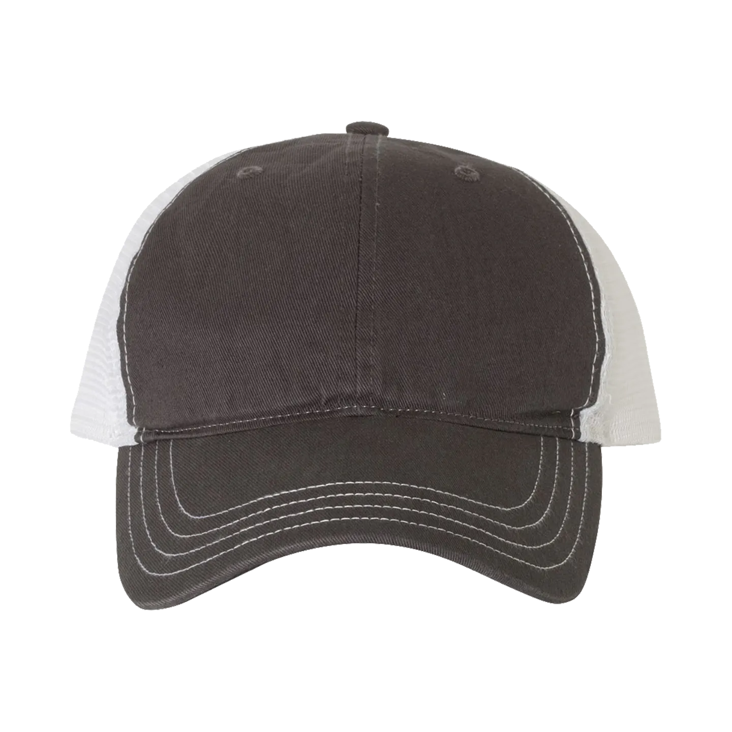 EMBROIDERED MESH SNAPBACK TRUCKER HAT - UNSTRUCTURED