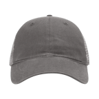 EMBROIDERED MESH SNAPBACK TRUCKER HAT - UNSTRUCTURED