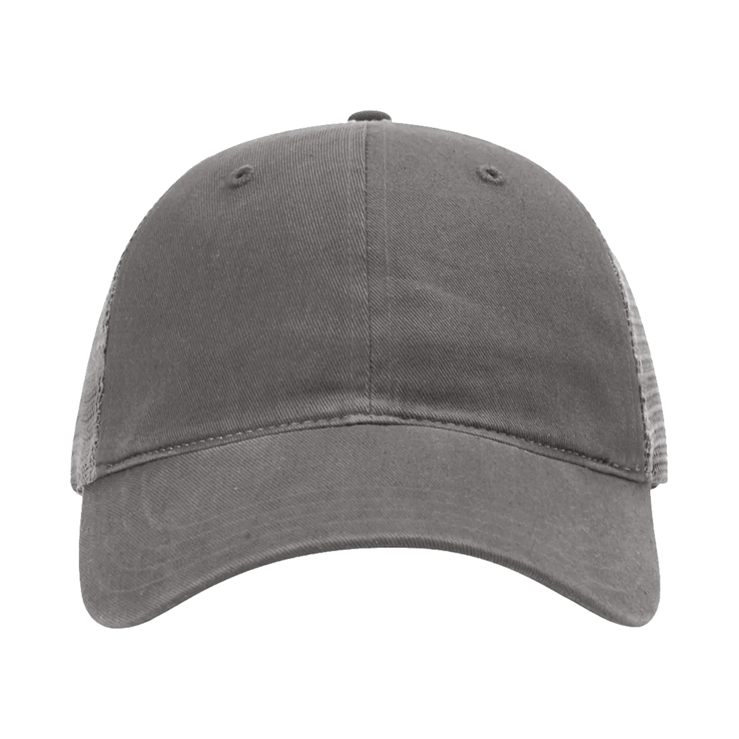 EMBROIDERED MESH SNAPBACK TRUCKER HAT - UNSTRUCTURED