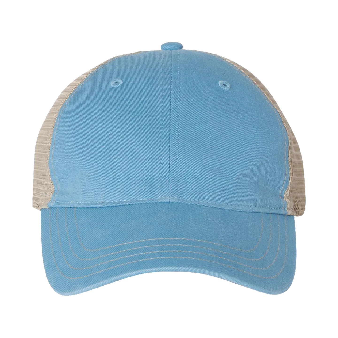 EMBROIDERED MESH SNAPBACK TRUCKER HAT - UNSTRUCTURED