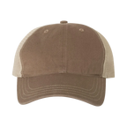 EMBROIDERED MESH SNAPBACK TRUCKER HAT - UNSTRUCTURED