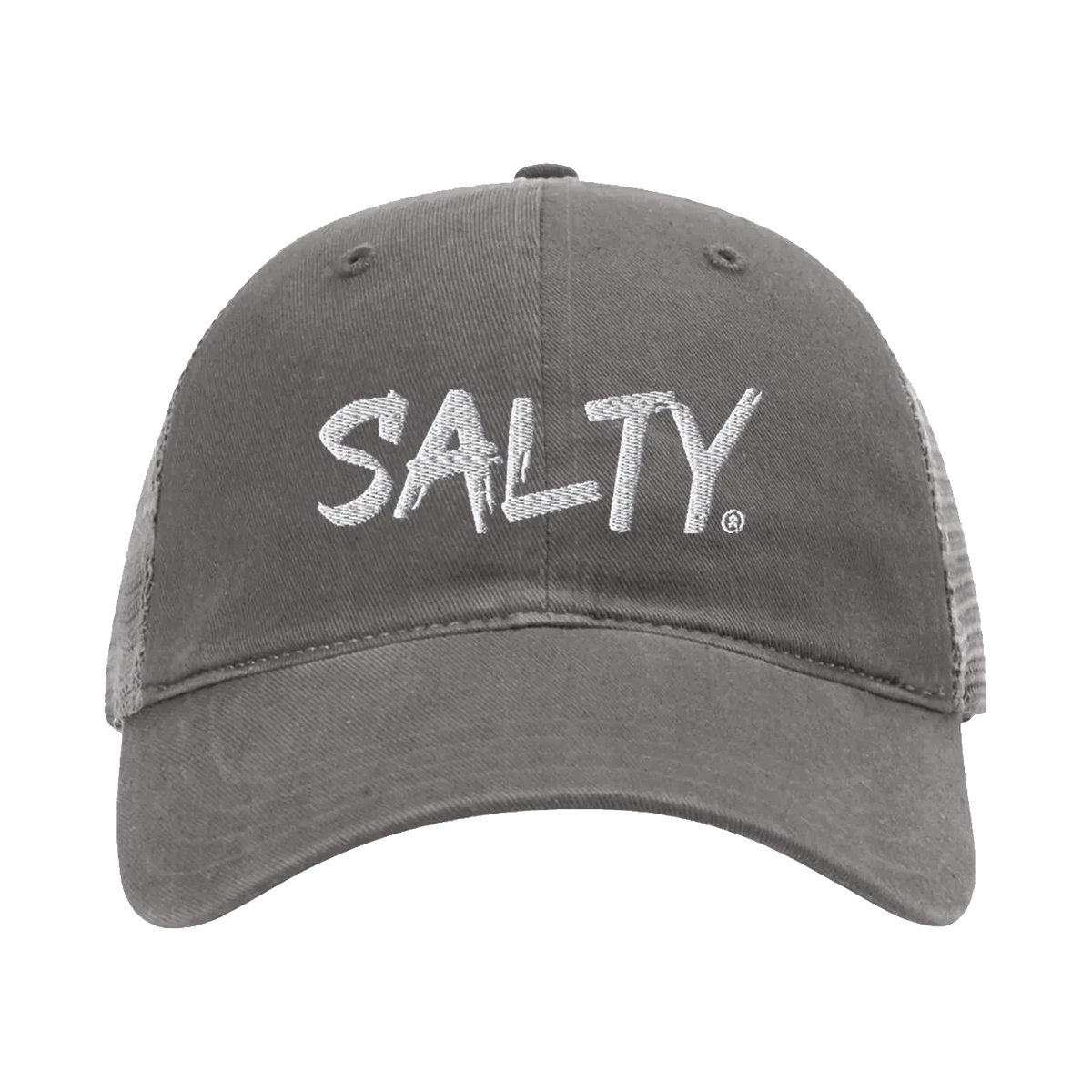 EMBROIDERED MESH SNAPBACK TRUCKER HAT - UNSTRUCTURED
