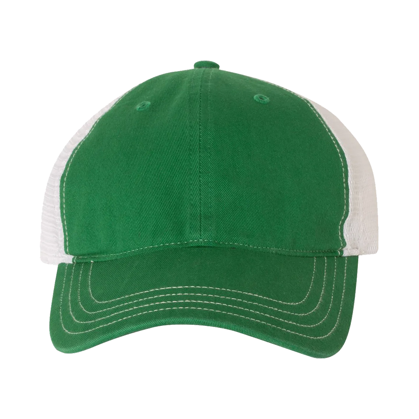 EMBROIDERED MESH SNAPBACK TRUCKER HAT - UNSTRUCTURED