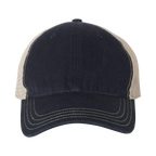 EMBROIDERED MESH SNAPBACK TRUCKER HAT - UNSTRUCTURED