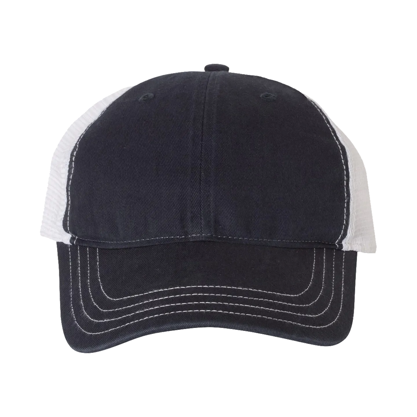 EMBROIDERED MESH SNAPBACK TRUCKER HAT - UNSTRUCTURED