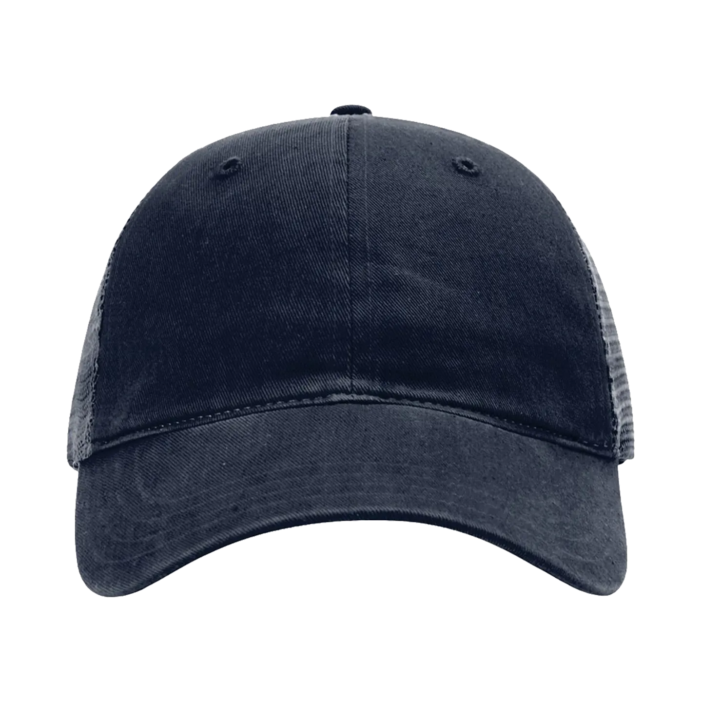 EMBROIDERED MESH SNAPBACK TRUCKER HAT - UNSTRUCTURED