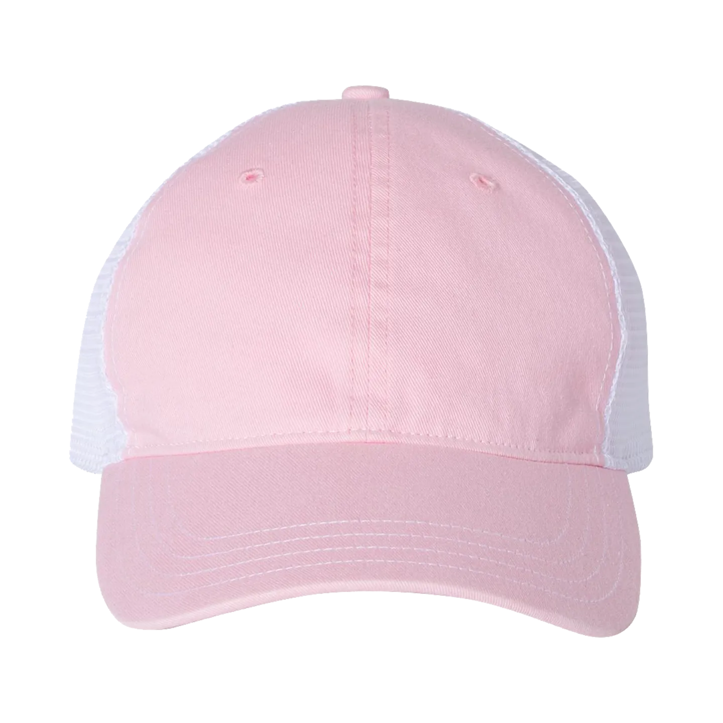 EMBROIDERED MESH SNAPBACK TRUCKER HAT - UNSTRUCTURED