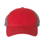 EMBROIDERED MESH SNAPBACK TRUCKER HAT - UNSTRUCTURED