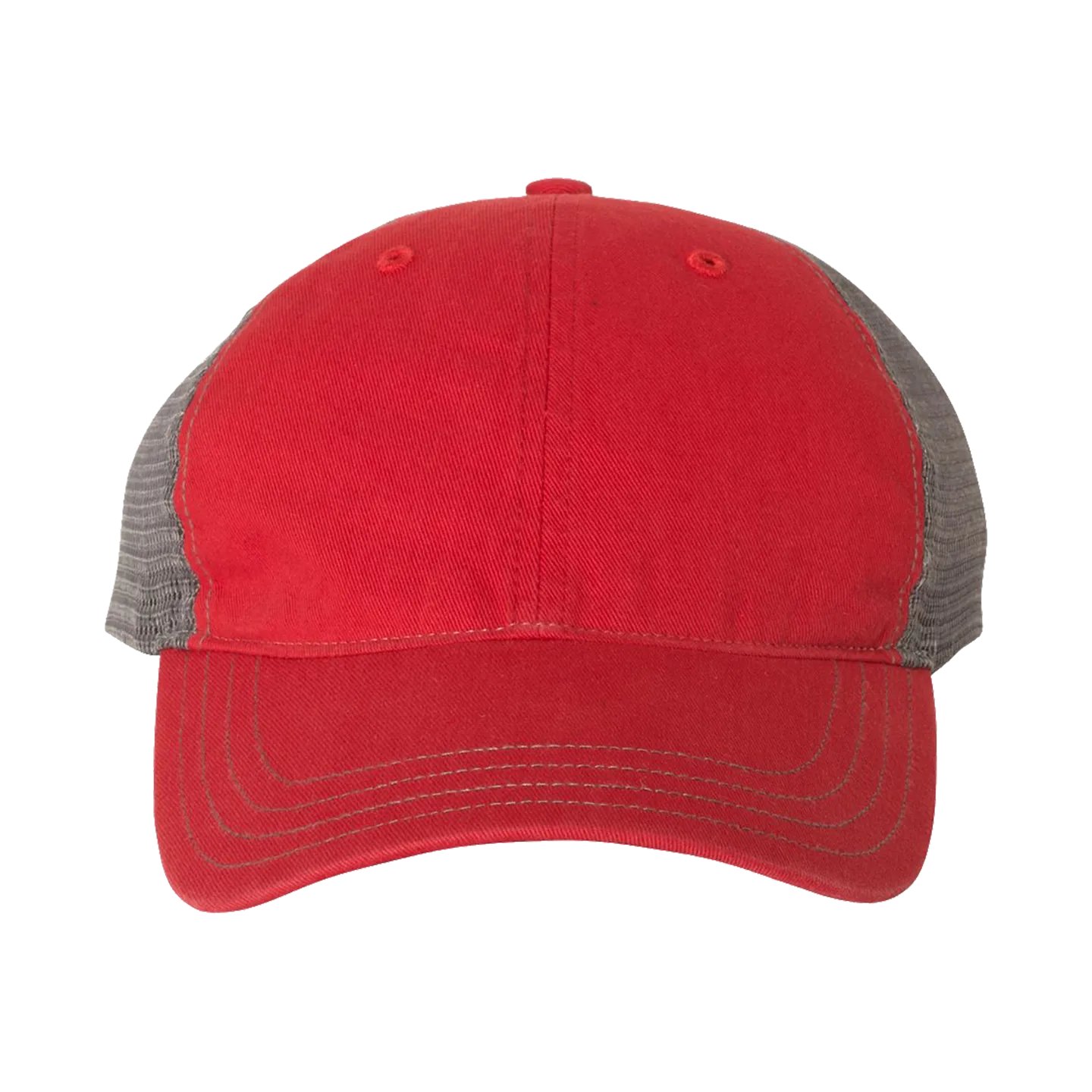 EMBROIDERED MESH SNAPBACK TRUCKER HAT - UNSTRUCTURED