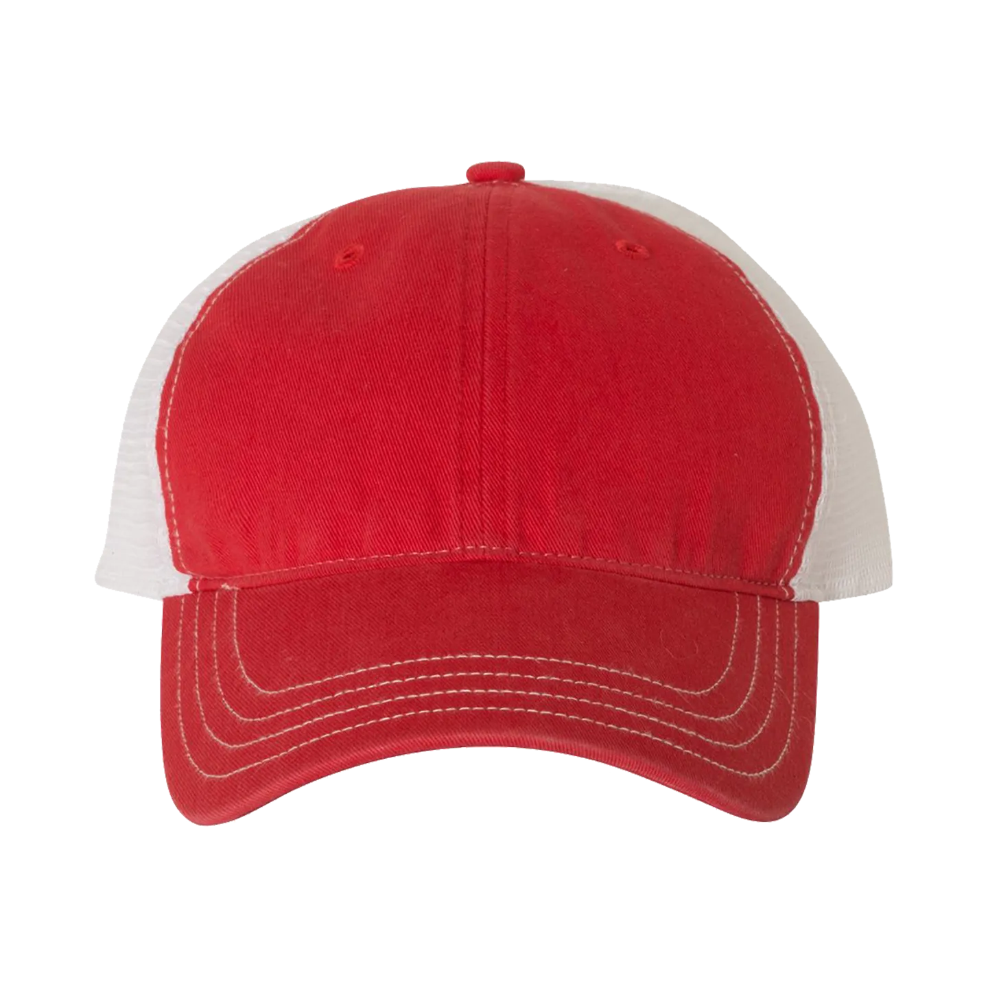EMBROIDERED MESH SNAPBACK TRUCKER HAT - UNSTRUCTURED