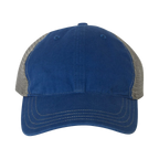 EMBROIDERED MESH SNAPBACK TRUCKER HAT - UNSTRUCTURED