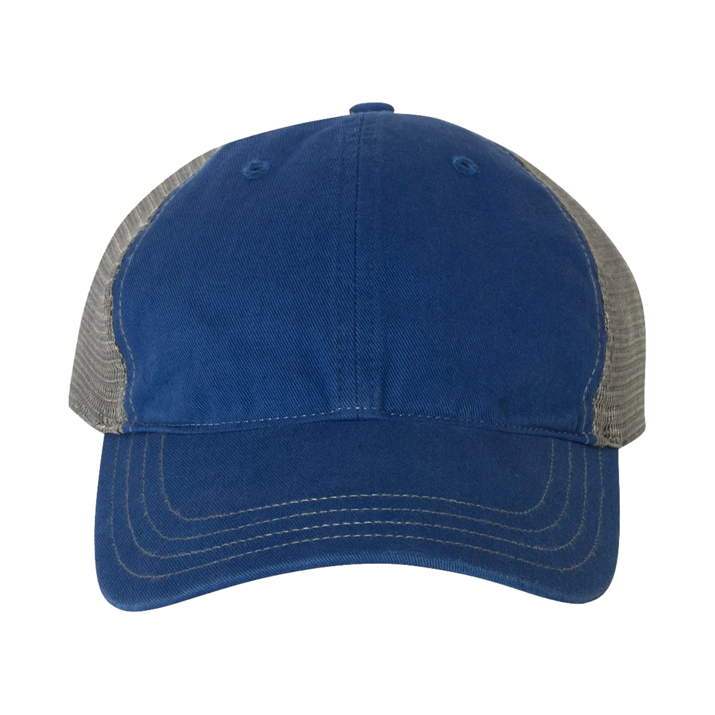 EMBROIDERED MESH SNAPBACK TRUCKER HAT - UNSTRUCTURED