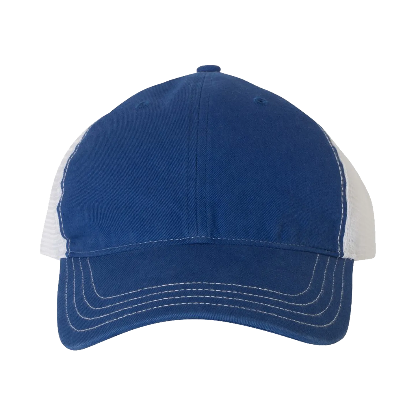 EMBROIDERED MESH SNAPBACK TRUCKER HAT - UNSTRUCTURED