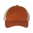 EMBROIDERED MESH SNAPBACK TRUCKER HAT - UNSTRUCTURED