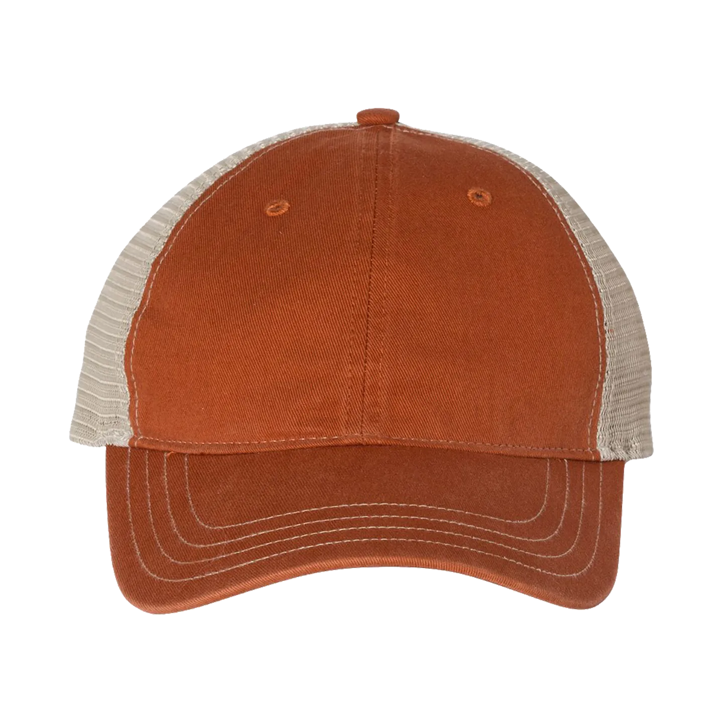 EMBROIDERED MESH SNAPBACK TRUCKER HAT - UNSTRUCTURED
