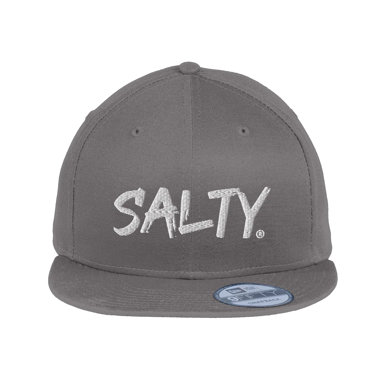 EMBROIDERED COTTON FLAT BILL SNAPBACK CAP