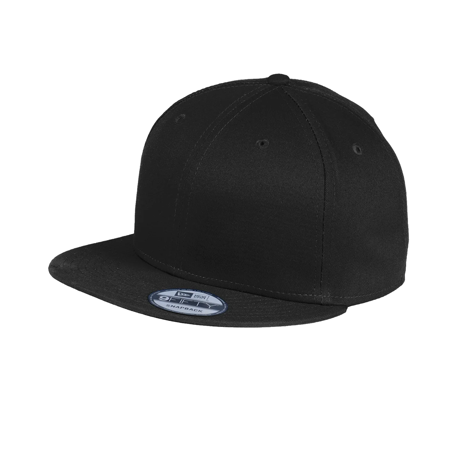 EMBROIDERED COTTON FLAT BILL SNAPBACK CAP