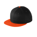 EMBROIDERED COTTON FLAT BILL SNAPBACK CAP