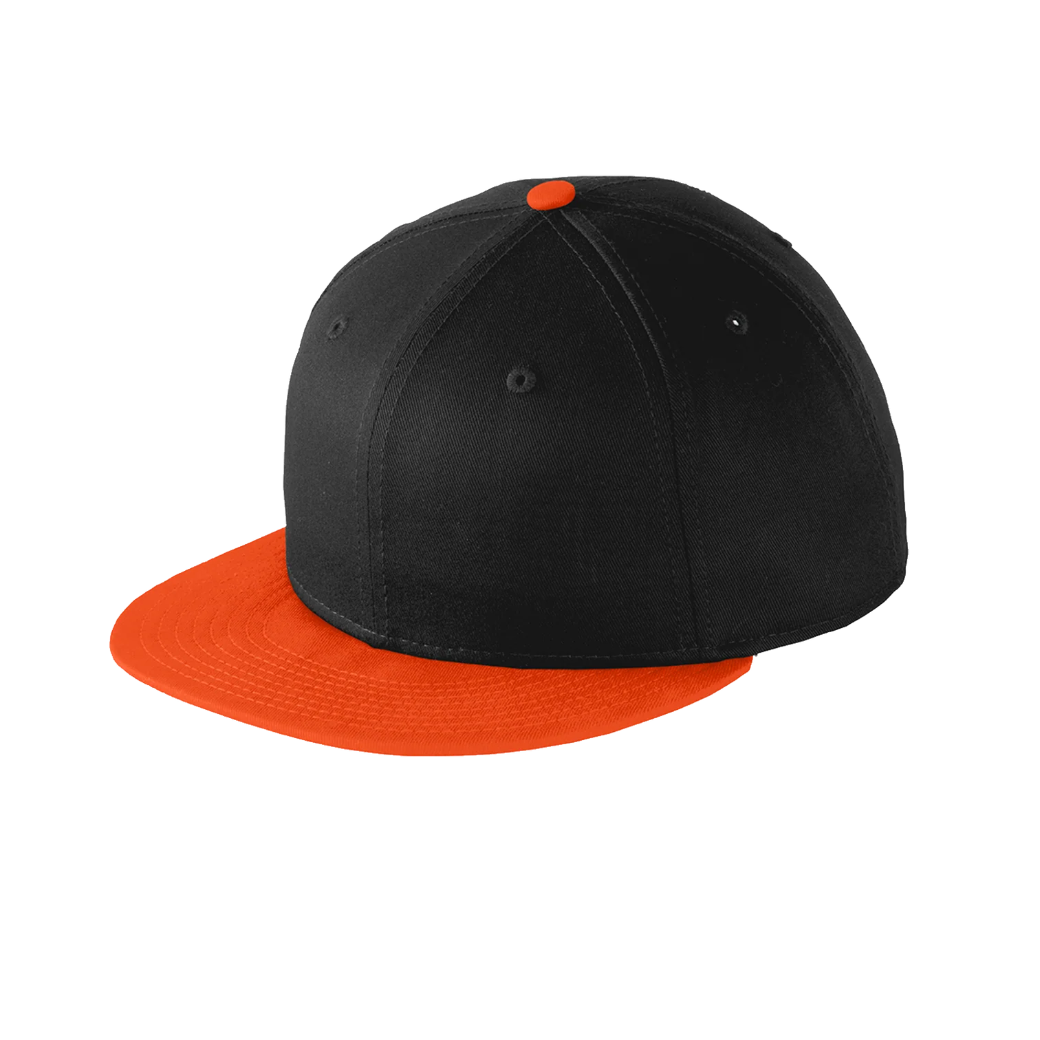 EMBROIDERED COTTON FLAT BILL SNAPBACK CAP