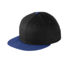 EMBROIDERED COTTON FLAT BILL SNAPBACK CAP