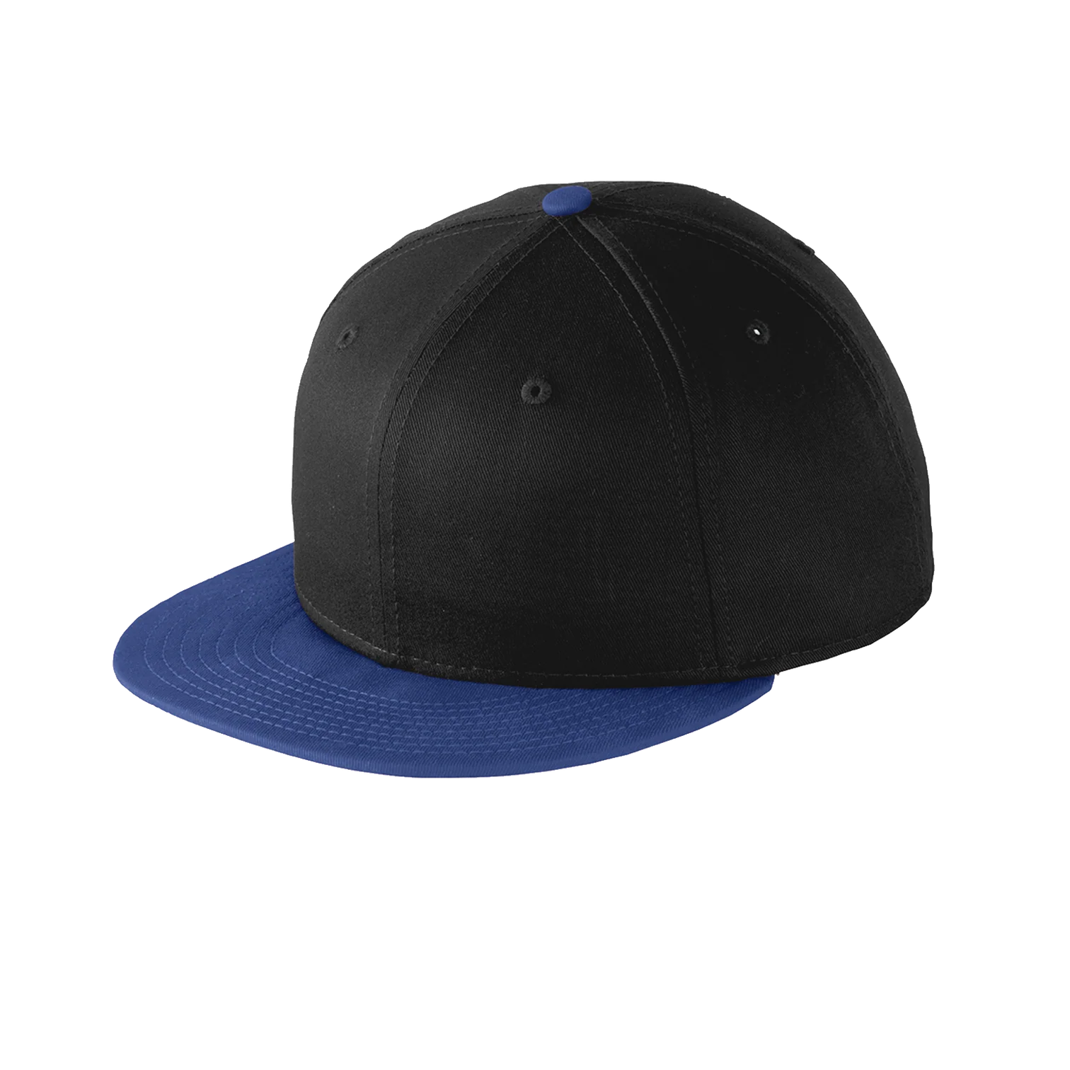 EMBROIDERED COTTON FLAT BILL SNAPBACK CAP