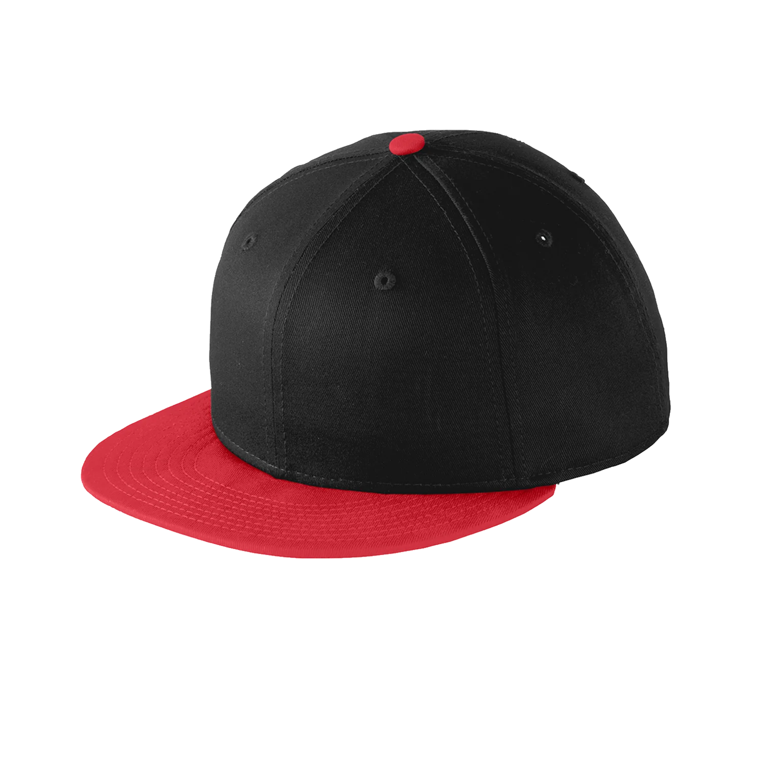 EMBROIDERED COTTON FLAT BILL SNAPBACK CAP