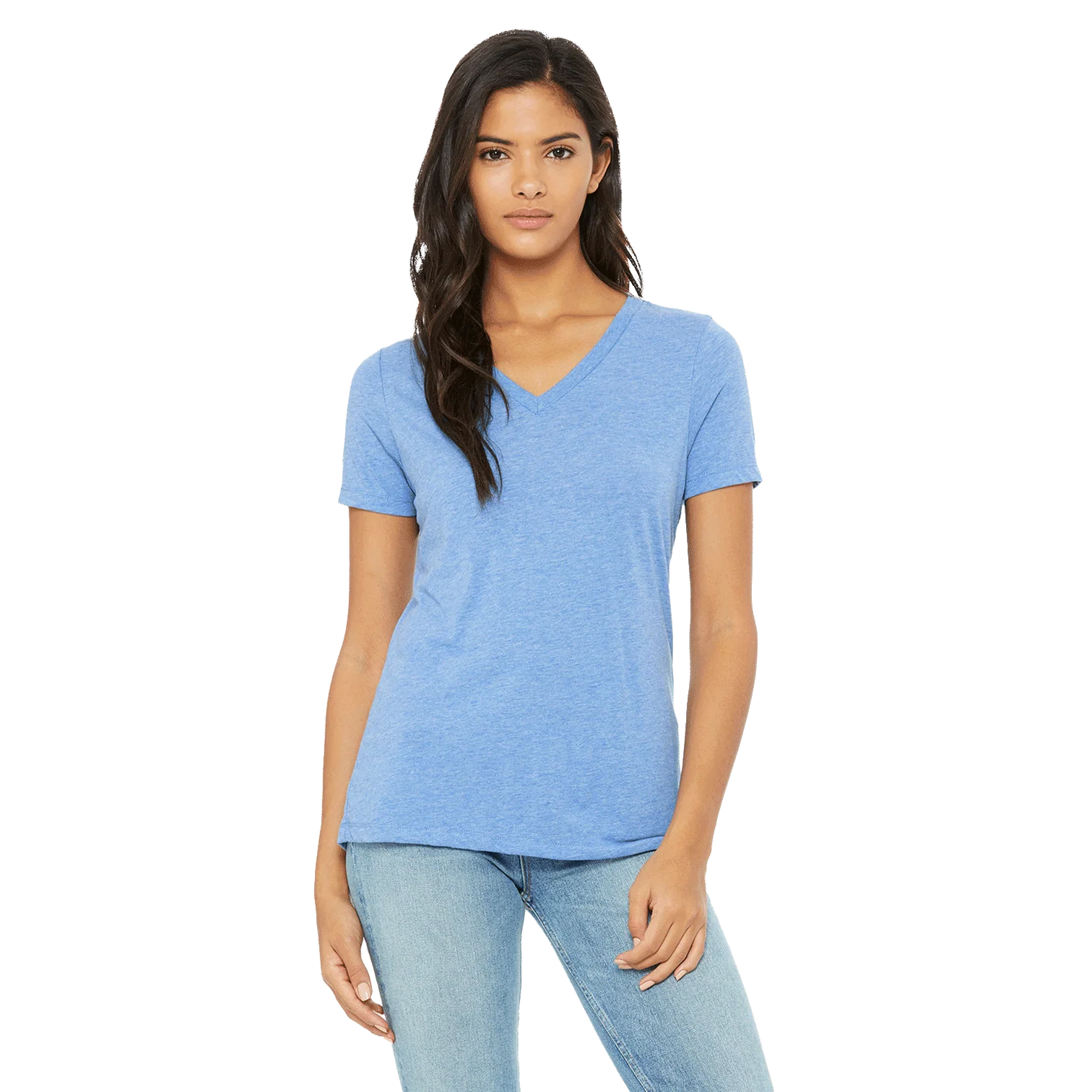 WOMEN TRI-BLEND V-NECK TEE