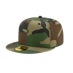 EMBROIDERED COTTON FLAT BILL SNAPBACK CAP