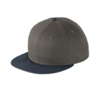 EMBROIDERED COTTON FLAT BILL SNAPBACK CAP