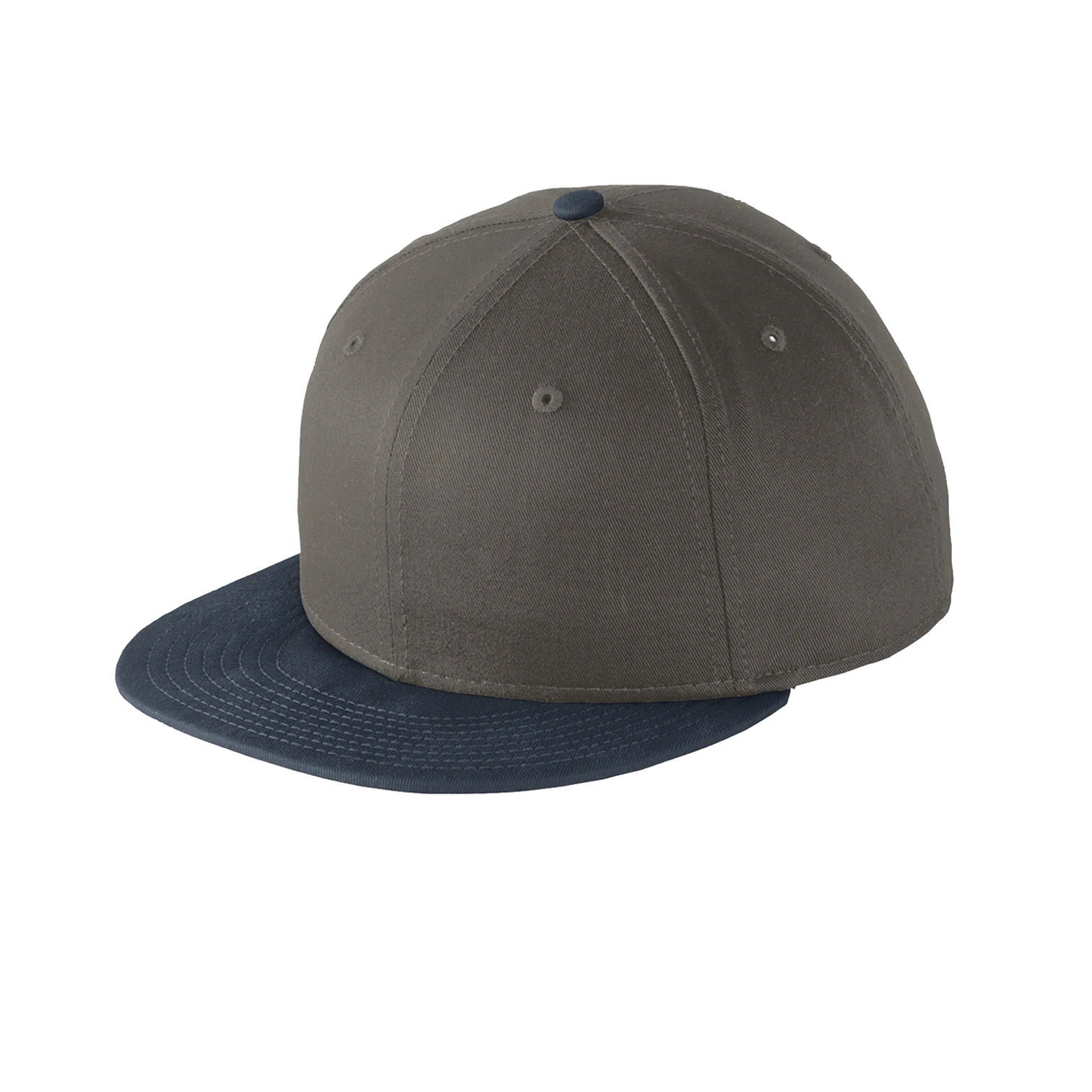 EMBROIDERED COTTON FLAT BILL SNAPBACK CAP