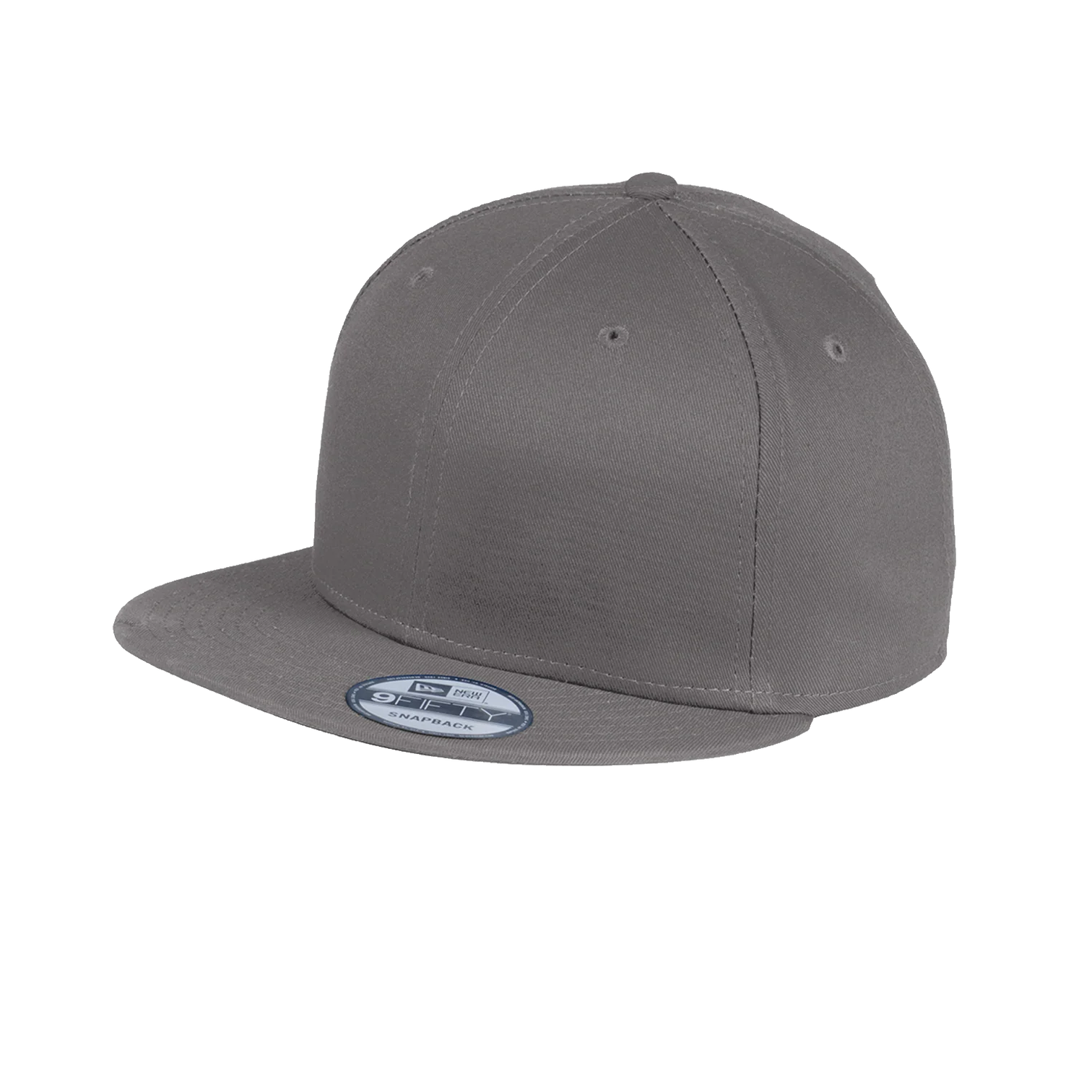 EMBROIDERED COTTON FLAT BILL SNAPBACK CAP