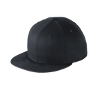 EMBROIDERED COTTON FLAT BILL SNAPBACK CAP