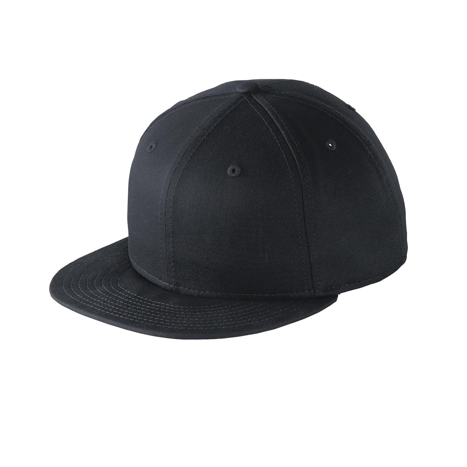 EMBROIDERED COTTON FLAT BILL SNAPBACK CAP