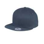 EMBROIDERED COTTON FLAT BILL SNAPBACK CAP