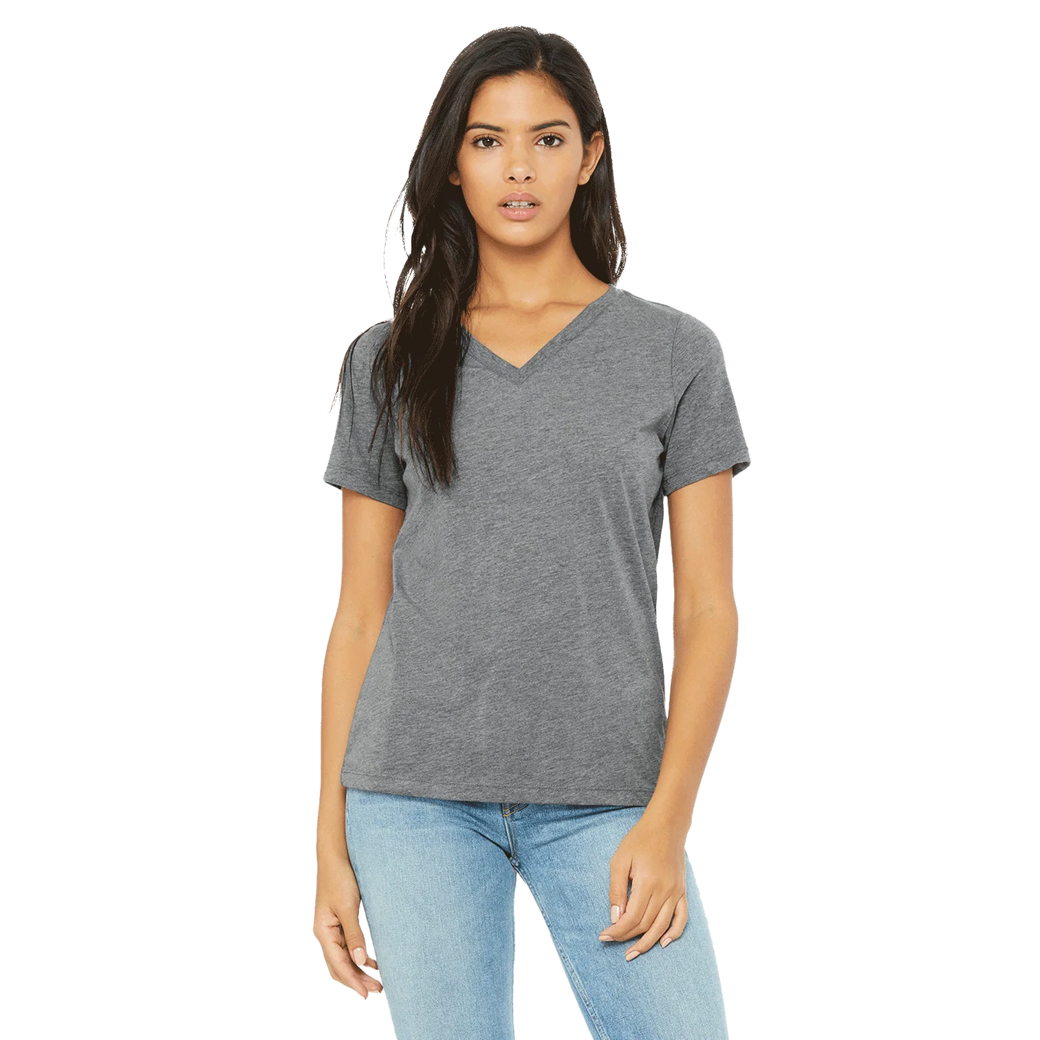 WOMEN TRI-BLEND V-NECK TEE