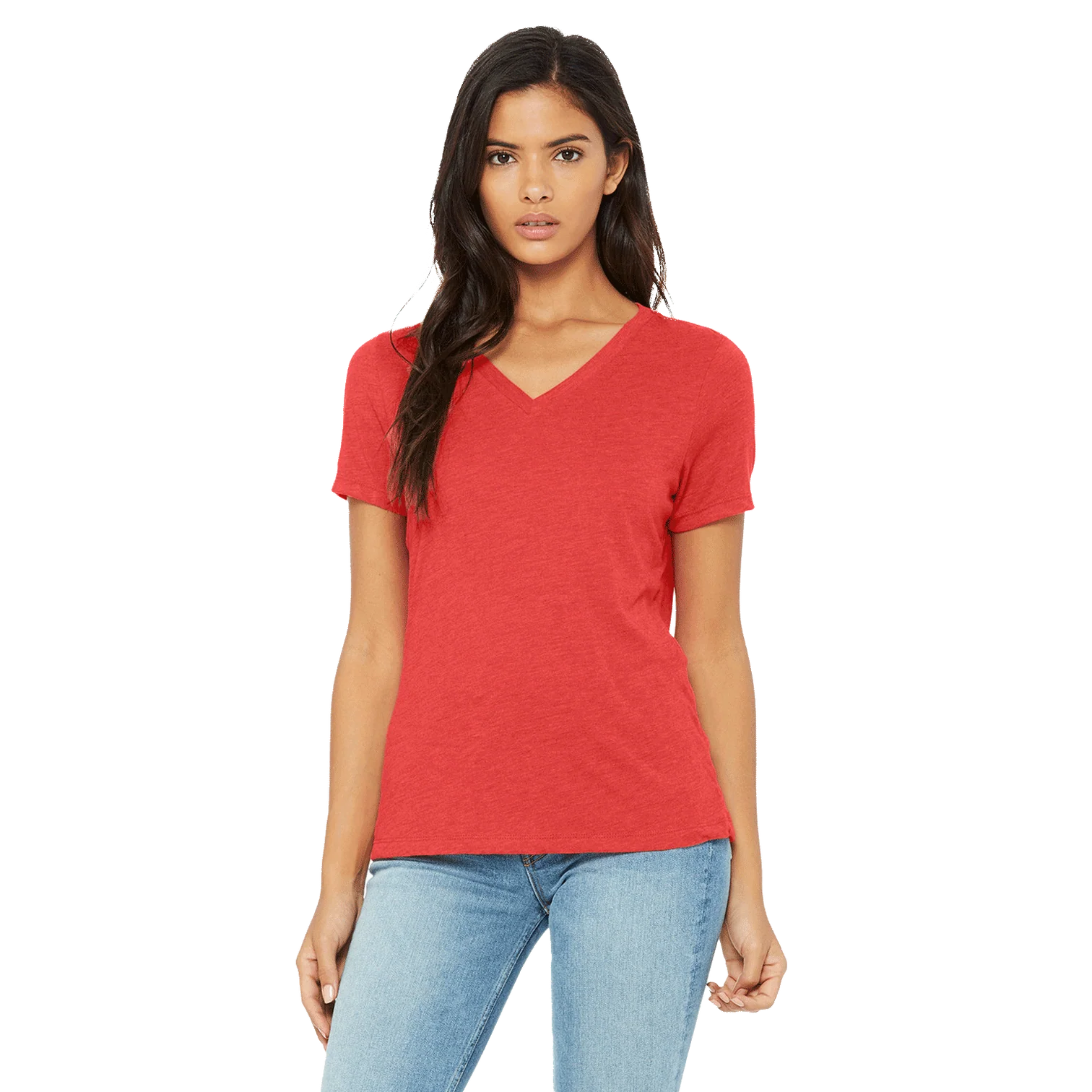 WOMEN TRI-BLEND V-NECK TEE