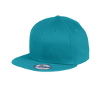 EMBROIDERED COTTON FLAT BILL SNAPBACK CAP